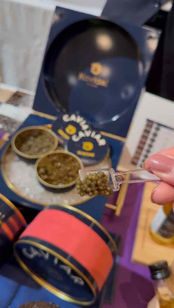 スプーンに乗せられたキャビア